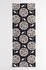 Flower Grey Tenugui Dark