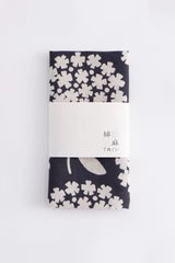 Flower Grey Tenugui Dark