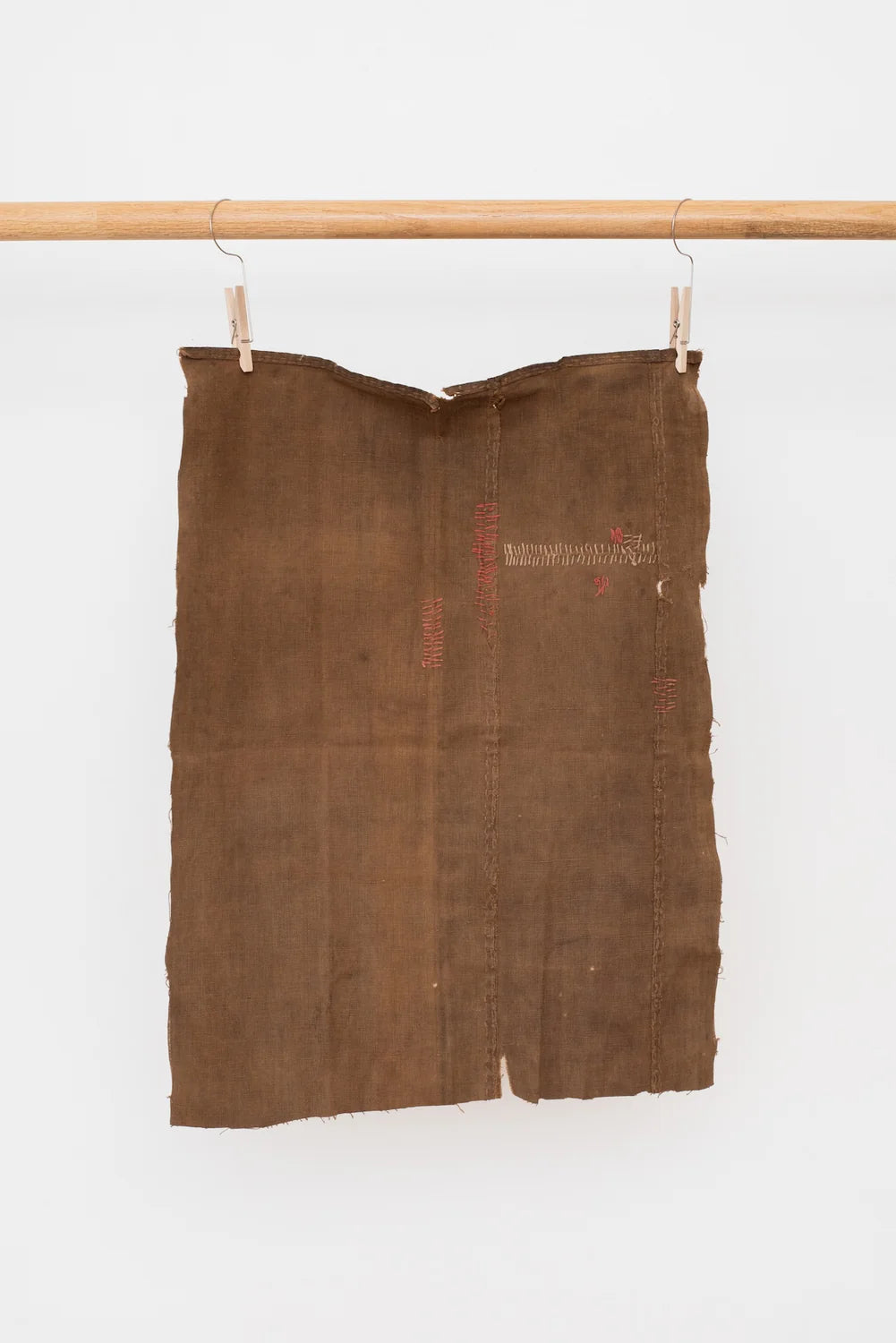 Kakishibu Fabric Remnants with Bold Stitching